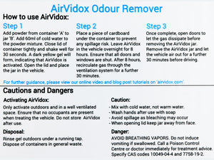 Airvidox Car Odour Eliminator for Professional Use Only (in multiples of 6)