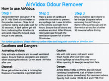 Load image into Gallery viewer, Airvidox car odour eliminator instructions