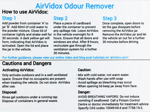 Airvidox car odour eliminator instructions